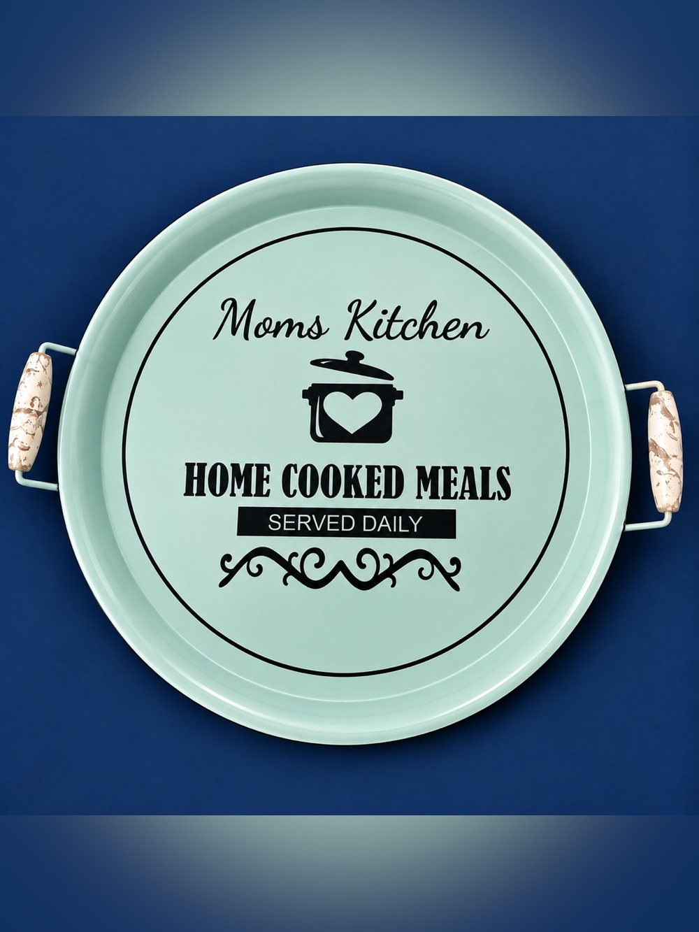 Mom’s Kitchen Home Cooked Meals Round Serving Tray